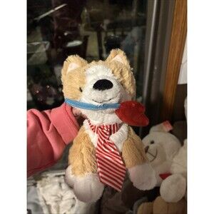 NEW Animated Spinning Corgi Plush Valentine's Puppy Sings 8” Toy Gift Moves!